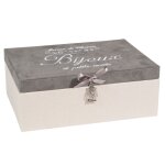 Boîte à bijoux beige et grise Boîte à bijoux beige et grise