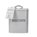 Bote  biscuits en inox et couvercle tanche gris clair