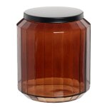 Boîte à coton en verre ambré Boîte à coton en verre ambré