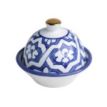 Bote  dlice en cramique bleu dor