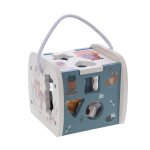 Boite  forme bleu en bois