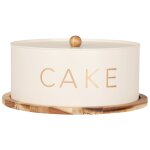 Bote  gateaux en acier et bois d'acacia bicolore