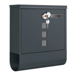 Bote aux lettres murale avec serrure avec couvercle rotatif gris