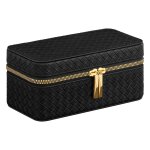 Bote  montres 3 places surface noir et doublure gris ardoise