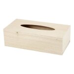 Bote  mouchoirs en bois  dcorer 27x14x8cm