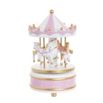 Bote  musique carrousel licornes rose, blanche et dore