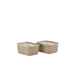 Boîte de rangement en pâte de papier marron naturel Boîte de rangement en pâte de papier marron naturel