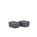 Boîte de rangement pulpe végétale noir Boîte de rangement pulpe végétale noir