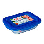 Bote rectangle en verre avec couvercle 20 x 15 cm transparent