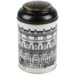 Boîte à sucre en métal noir, blanc et doré Boîte à sucre en métal noir, blanc et doré