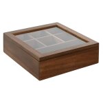 Bote  th en bois d'acacia 7 compartiments 20. 5x20. 5x6. 5cm