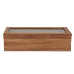 Bote  th en bois d'acacia et verre transparent