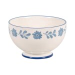 Bol en céramique blanche motif floral bleu Bol en céramique blanche motif floral bleu