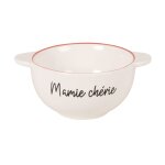 Bol en cramique blanche, rouge et noire