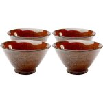 Bol en faence rouge d11 - lot de 4