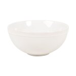 Bol en gr�s blanc cass� bord en relief