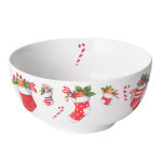 Bol en porcelaine fine chaussettes de nol