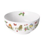 Bol en porcelaine fine oiseaux d hiver 0, 40 l