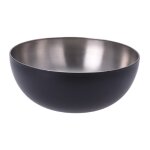 Bol préparation mélangeur inox noir cul de poule d24cm Bol préparation mélangeur inox noir cul de poule d24cm