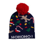 Bonnet de nol bleu, rouge, vert et jaune