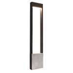 Borne d'clairage de jardin en aluminium gris fonc