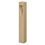 Borne extrieure lumineuse en aluminium bois, 50cm