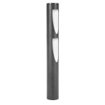 Borne de jardin led aluminium gris 6x6x70 cm