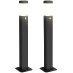 Bornes lumineuse led détecteur aluminium noir Bornes lumineuse led détecteur aluminium noir