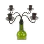 Bougeoir bouteille 4 supports en m�tal marron 25 x 25 cm