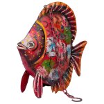 Bougeoir poisson rouge en métal vieilli 30x9x30 Bougeoir poisson rouge en métal vieilli 30x9x30