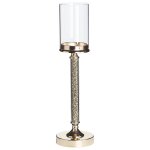 Bougeoir verre 48 cm doré Bougeoir verre 48 cm doré