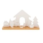 Bougeoir village de nol blanc en porcelaine