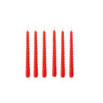 Bougies pour chandelier rouge longues torsadées 2x2x20cm - lot de 6 Bougies pour chandelier rouge longues torsadées 2x2x20cm - lot de 6