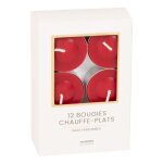 Bougies chauffe - plat (x12) rouges Bougies chauffe - plat (x12) rouges