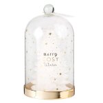 Bougie de nol sapin blanc sous cloche en verre