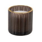Bougie parfume en verre gris fonc 7x7