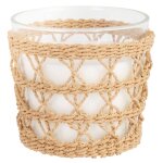 Bougie parfume en verre et papier tress beige