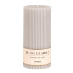 Bougie striée parfumée grise h15, 500g Bougie striée parfumée grise h15, 500g