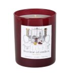 Bougie en verre rouge et cire vgtale parfume  pain d'pices