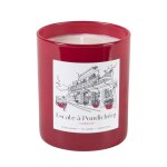 Bougie en verre rouge et cire vgtale parfume  tubreuse