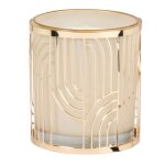 Bougie en verre teinté beige et métal doré 200g Bougie en verre teinté beige et métal doré 200g