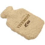 Bouillotte beige avec enveloppe en fourrure Bouillotte beige avec enveloppe en fourrure