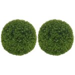 Boules de buis 40 cm artificielles vert fonc