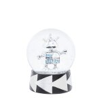 Boule  neige dcorative de nol figurine robot en rsine argent h14