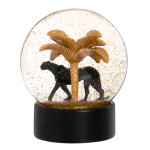 Boule  neige dore palmier et panthre noire
