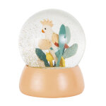 Boule  neige perroquet rose et vert
