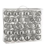 Boules de nol incassable argent - 60 pices