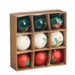 Boules de noël incassable blanc, rouge et vert - 9 pièces Boules de noël incassable blanc, rouge et vert - 9 pièces