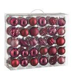 Boules de nol incassable fuschia - 60 pices