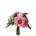 Bouquet de 19 tiges artificielles roses rouges et vertes h23
